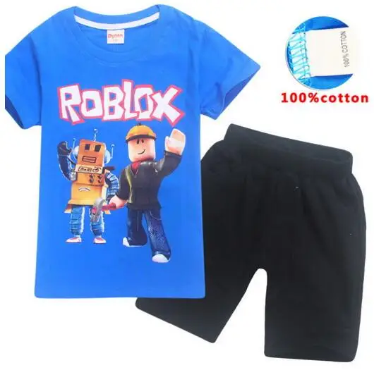 New Summer Boys Clothes Cartoon Roblox Print Template T Shirt - new summer boys clothes cartoon roblox print template t shirt shorts 2pcs set child t shirt kids clothes set
