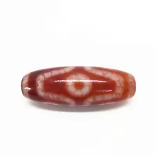 Тибетские бусины класса AAA, красный натуральный агат, 6 глаз, 14 мм* 38 мм, мощный амулет, тибетские бусины дзи, самодельные ювелирные изделия