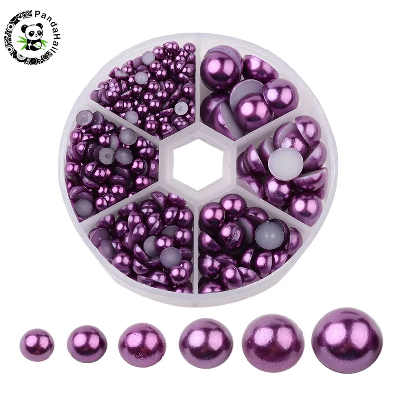 

1Box Imitation Pearl Half Round ABS Acrylic Dome Cabochons for DIY Jewelry 4~12x2~6mm about 690pcs/box