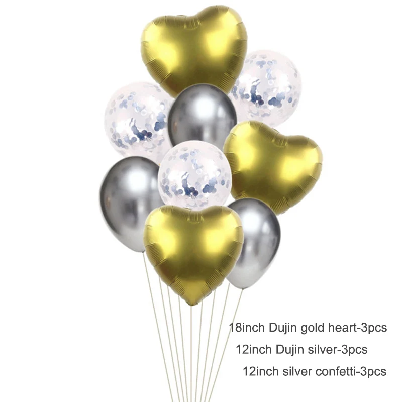 Творческий Multi конфетти воздушные шары с днем шарик для дня рождения украшения babyshower пол reveal Шары Новогодние товары - Цвет: Dujin gold AX 9pcs