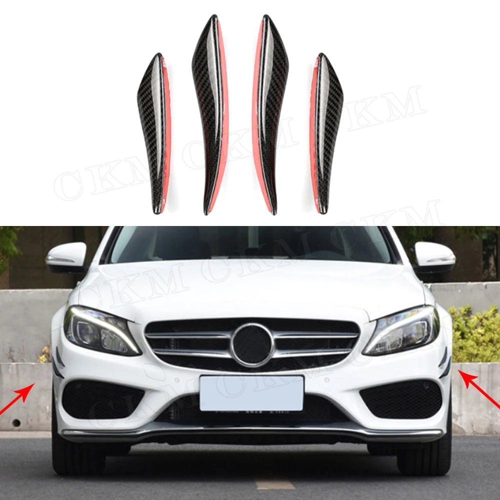 

Carbon Fiber Universal Car Front Bumper Lip Spoiler Splitter Air Knife Canards Sticker for Benz A B C E S Class W205 W212 W218