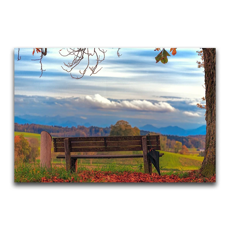 Full Square Diamond painting maple Tree chair Full Round Diamond embroidery Cross stitch Nature DIY 3D Diamond mosaic landscape