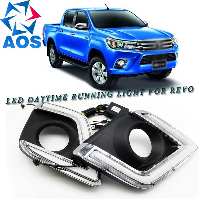 

2PCs/set car styling new LED DRL waterproof Daylight Daytime Running lights For Toyota Hilux REVO VIGO 2015 2016