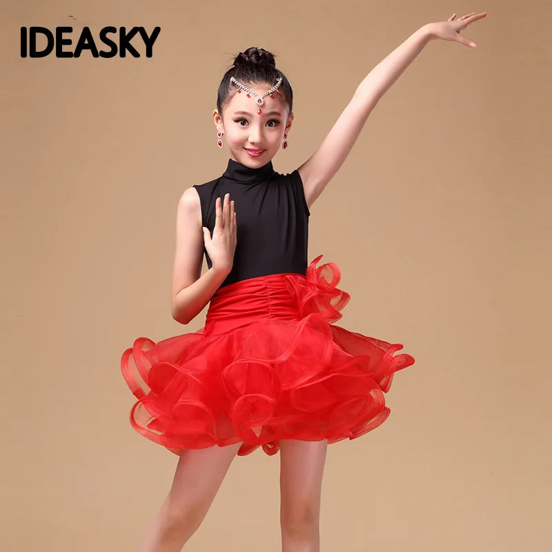 

child children professional latin dance dress for girls lace skirt patterns ballroom dancing dresses kids rumba cha cha costumes