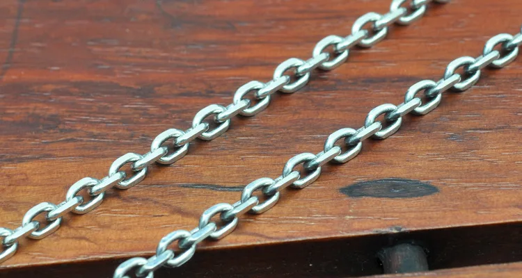 

925 Sterling Silver Long Link Chain Necklace Thai Silver Retro Fashion Personality Jewelry 50cm To 70cm Long Necklace Chain (HY)
