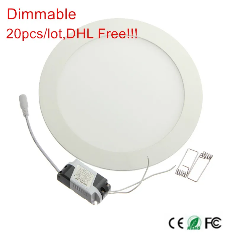 

20pcs LED Downlight Dimmable 6W 9W 12W 15W Recessed LED Ceiling panel light AC110V/220V Warm/Natural/Cold White LED Indoor Light