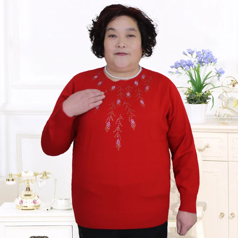 

Plus size 6XL 7xl 8XL Middle and old fashion generous sweater P6006