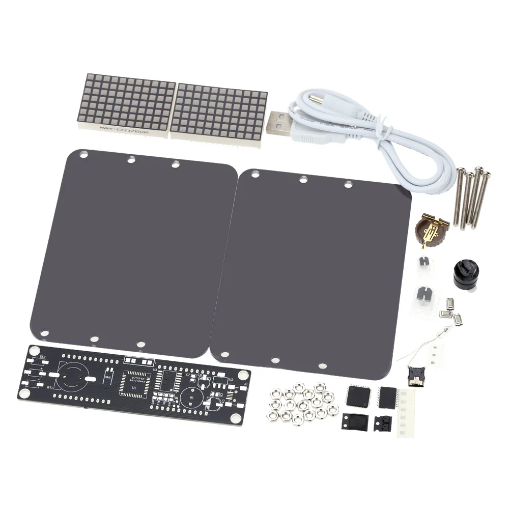 

DS3231 Excellent DIY Dot Matrix LED Clock Kit Desktop Precise Electronic Digital Alarm Clock DIY Kit Temperature Display