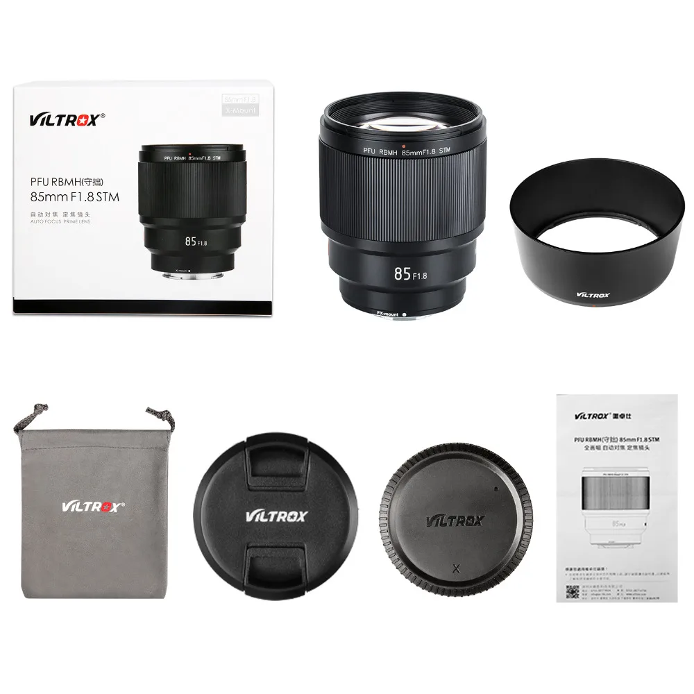 US $399.00 VILTROX 85mm F18 STM Auto Focus Fixed Focus Lens F18 Lens For Camera Fujifilm XMount XT3 XH1 X20 XT30 XT20 XT100 XPro2