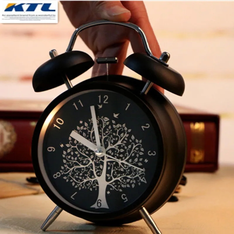 

KTL 4 Inch Ultra-Stille Classic Alarm Clock Retro Double Bell Desk Table Alarm Clock Black With Luminova Drop Shipping