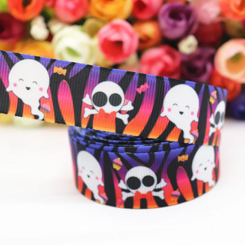 10 Yards 7/8''(22MM) Halloween Printed Grosgrain Ribbons For Hair Bows DIY Handmade Materials Y19071901 - Цвет: 12