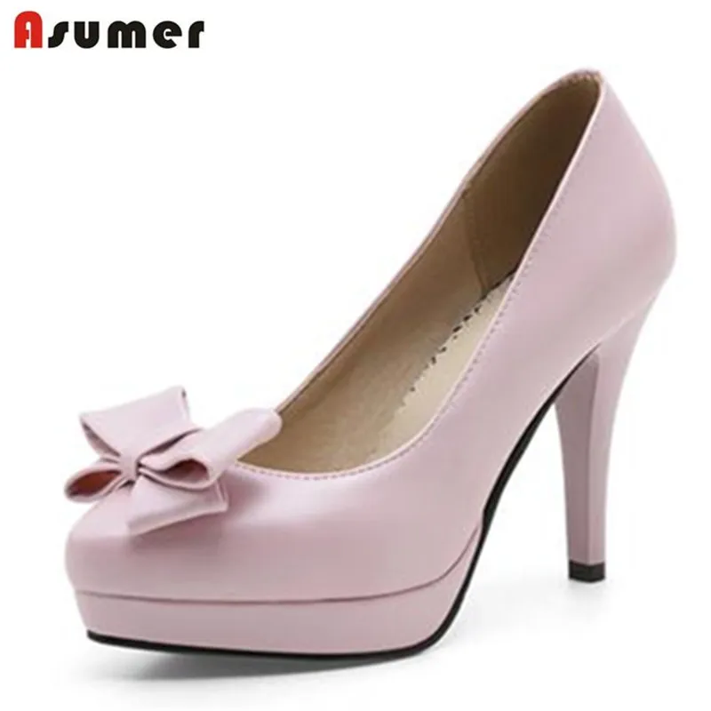 

ASUMER 2018 Popular fashion shoes women shallow pointed toe single shoes high heels big size 33-43 wedding shoes pumps