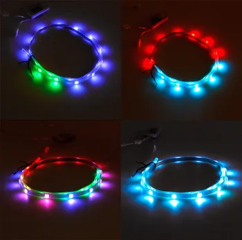 

1 Pair Waterproof USB LED Shoes Strip Light 0.65mx2 RGB SMD3528 Flexible Decor