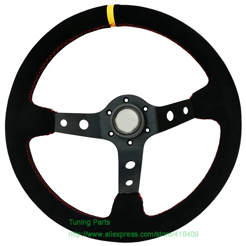 Free shipping Classic Suede Leather Steering Wheel 330mm Racing Car