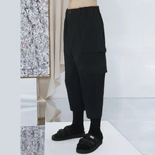 Новая мужская одежда стилист волос GD Мода личности повседневные брюки двухслойные брюки карго плюс размер костюмы 27-46