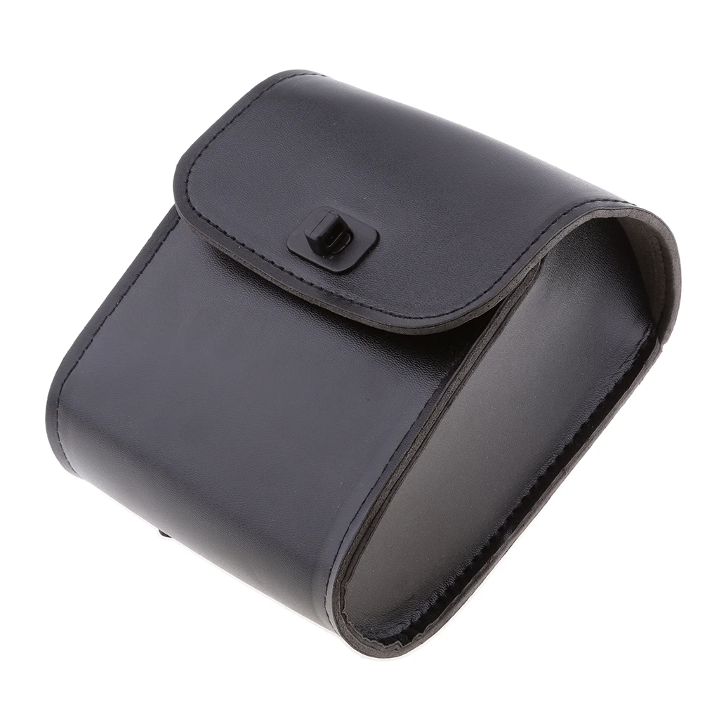 Motorcycle Bike Saddle Bags Saddlebags PU Leather Side Storage Fork Tool Pouch - Black