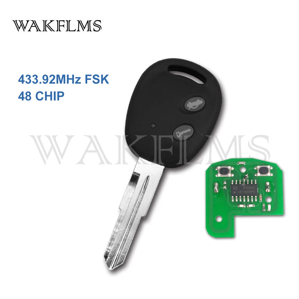 

2 buttons remote car key 433.92MHz for Chevrolet Aveo 2009-2016 with 48 CHIP RK950EUT CE 0678 No Mark