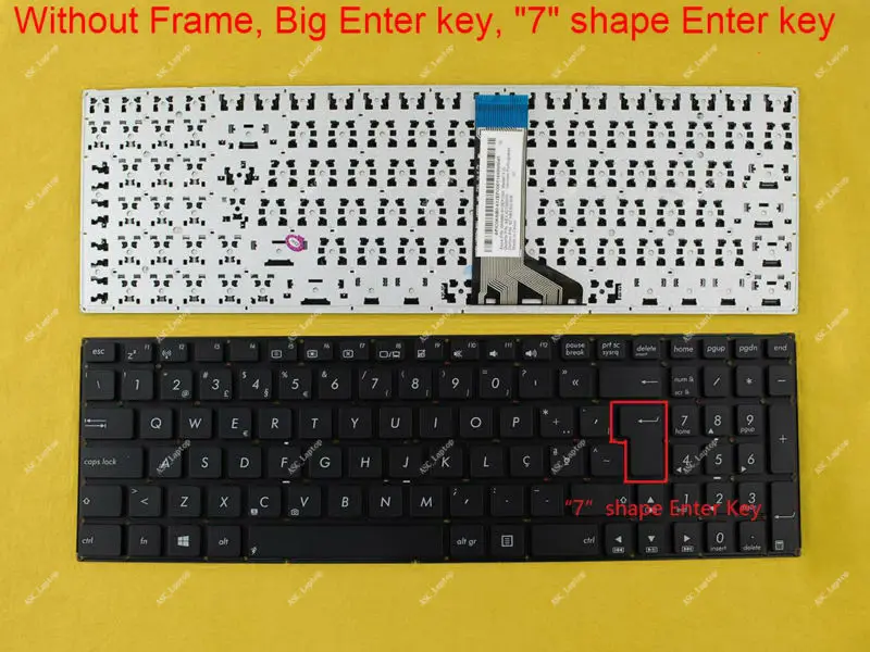 

Новая PT португальская Клавиатура Teclado для ноутбука ASUS X503M X503MA R515M R515MA P551CA P551MA без рамки, черная, WIN8