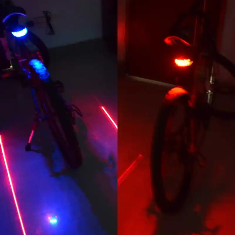 

Hot! Waterproof Rear Bicycle Light 5LED+2Laser Have 7 Cool Flash Mode Rear Led Bike Lights Safe Warning Red Bike Lamp