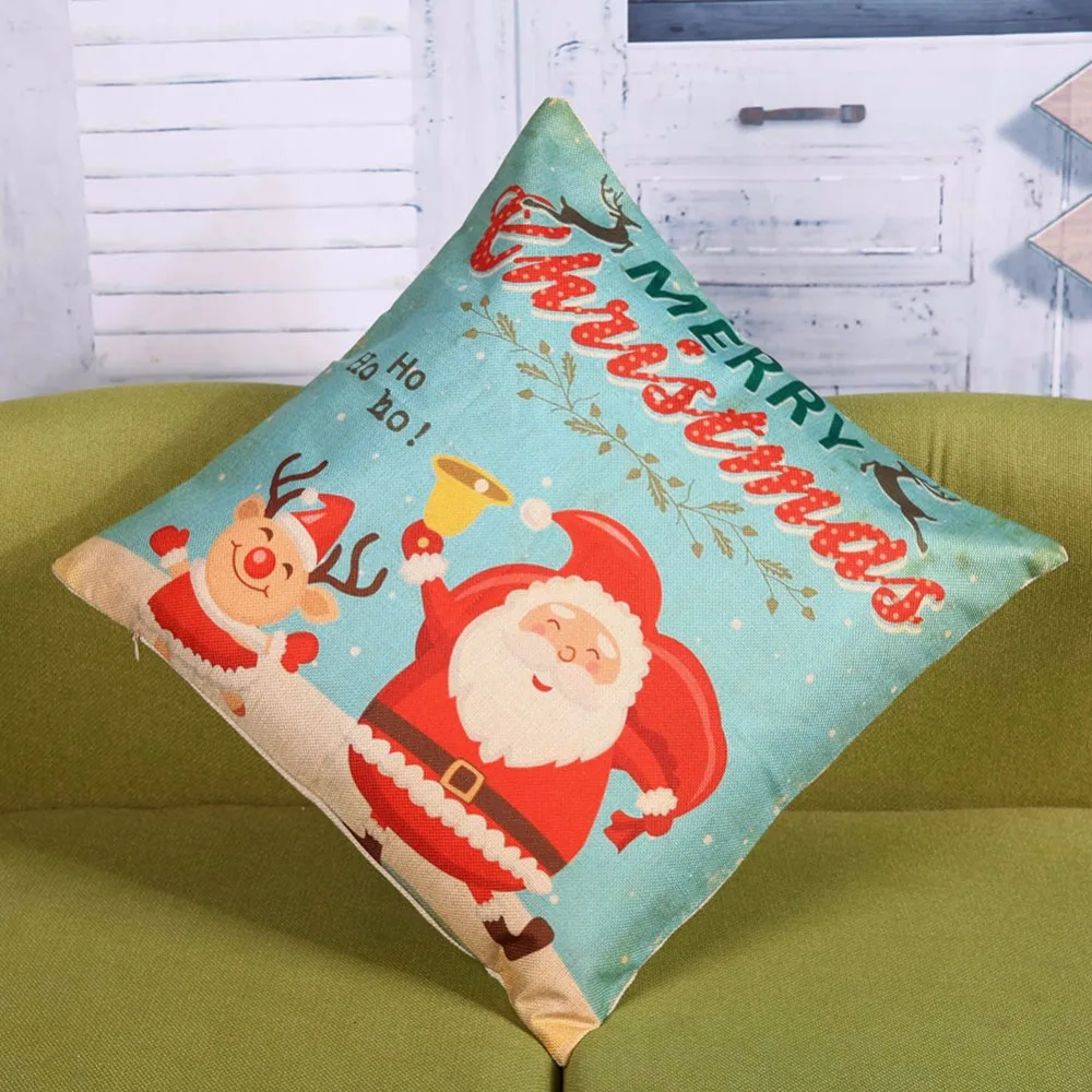 45x45 см Наволочки Рождество украшение для дома Наволочки Снеговик Рождество хлопок белье Главная молния Подушки Детские случаях