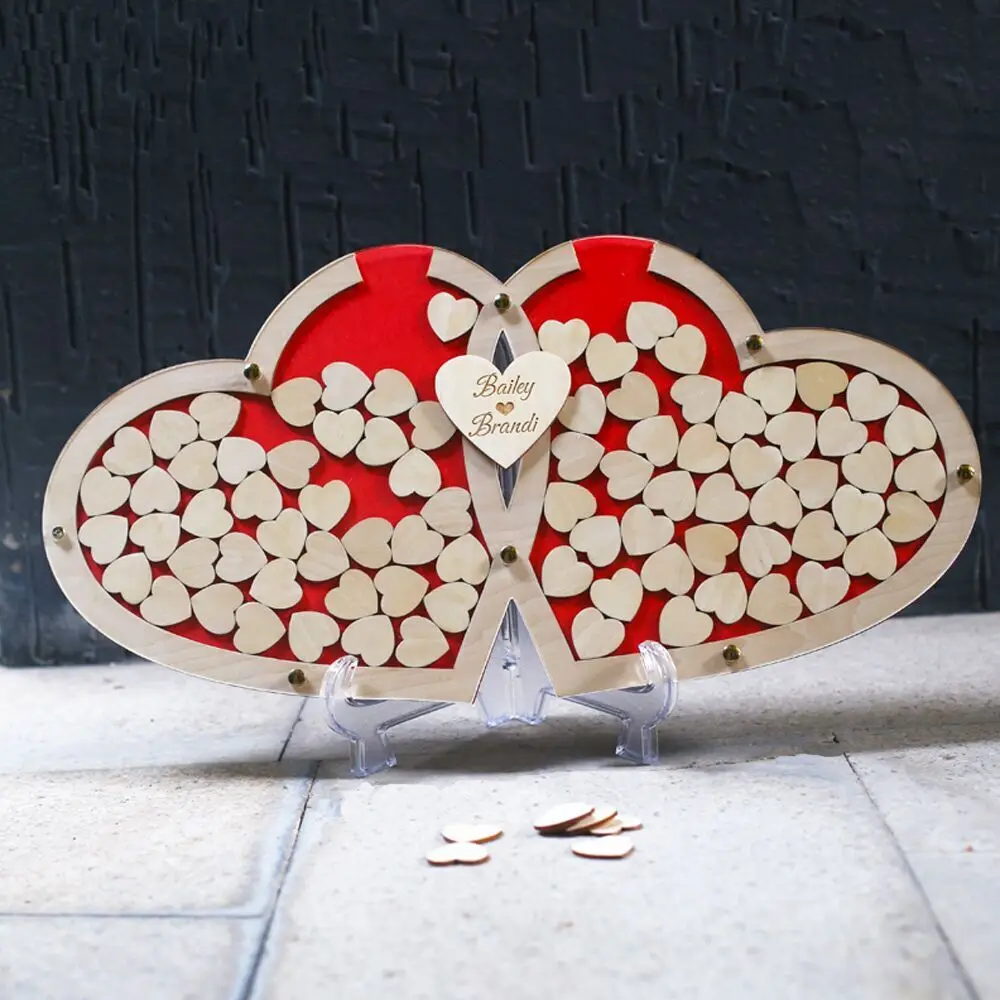 

Heart Drop Box Guest Book Wood Personalised Wedding Guest Book Alternative Baby Guestbook