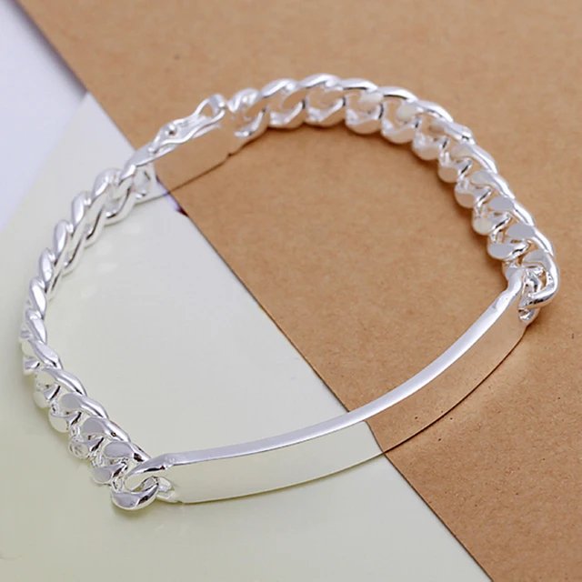 Lostpiece Men S 925 Sterling Silver Id Bracelet Curb Chain 8mm 8 3 Lostpiece Men S 925 Sterling Silver Id Bracelet Curb Chain 8mm 8 3 Whole