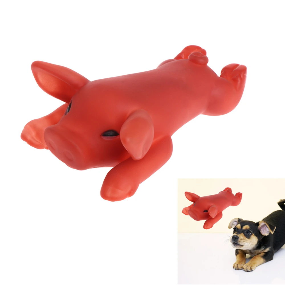 Dog Cat Squeak Toys Rubber Pig Chew Toy Screaming Pig Roast Sound