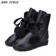 MBR FORCE/высококачественные австралийские классические модные зимние сапоги из натуральной кожи; женская теплая зимняя водонепроницаемая обувь для женщин