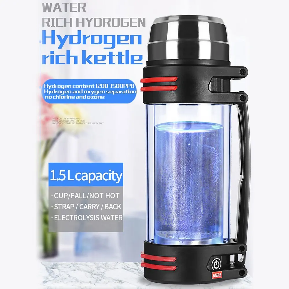 Hydrogen Rich Generator Water Ionizer Bottle Negative ion Machine Electrolysis Weak Alkaline High Boron Glass Cup Health Bottle