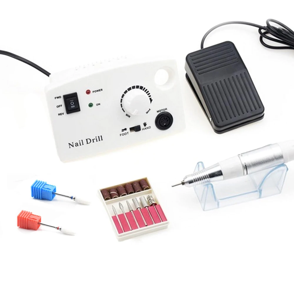 Pаспродажа Pro 35000 об. мин.. 25 Вт Электрический Маникюрный сверлильный станок Шлифовочная пилочка для ногтей сверлильный станок Maniure и педикюр сверло для ...