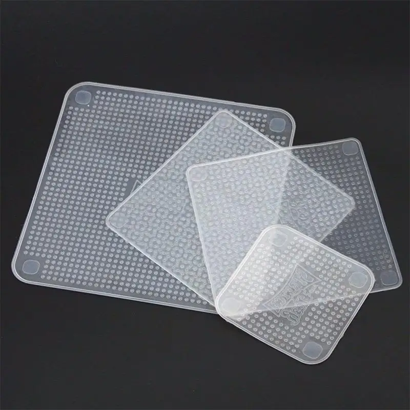 

LanLan Set of 4 Reusable Silicone Bowl Covers and Food Stretch Lids Environmental Plastic Wrap to Keep Food Fresh