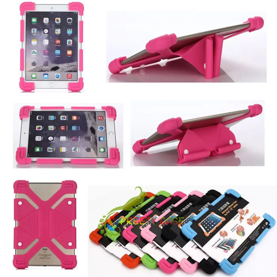 

AIBOULLY Shockproof Silicone Cover Universal Case For 10.1" Visual Land Prestige 10/Pro 10D Tablet Stands funda