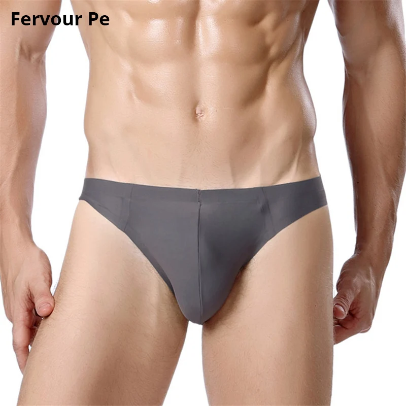 

Fervour pe Men's Briefs Ice silk Men Briefs panties Plus Size Seamless One-piece Mens Underwear B19028