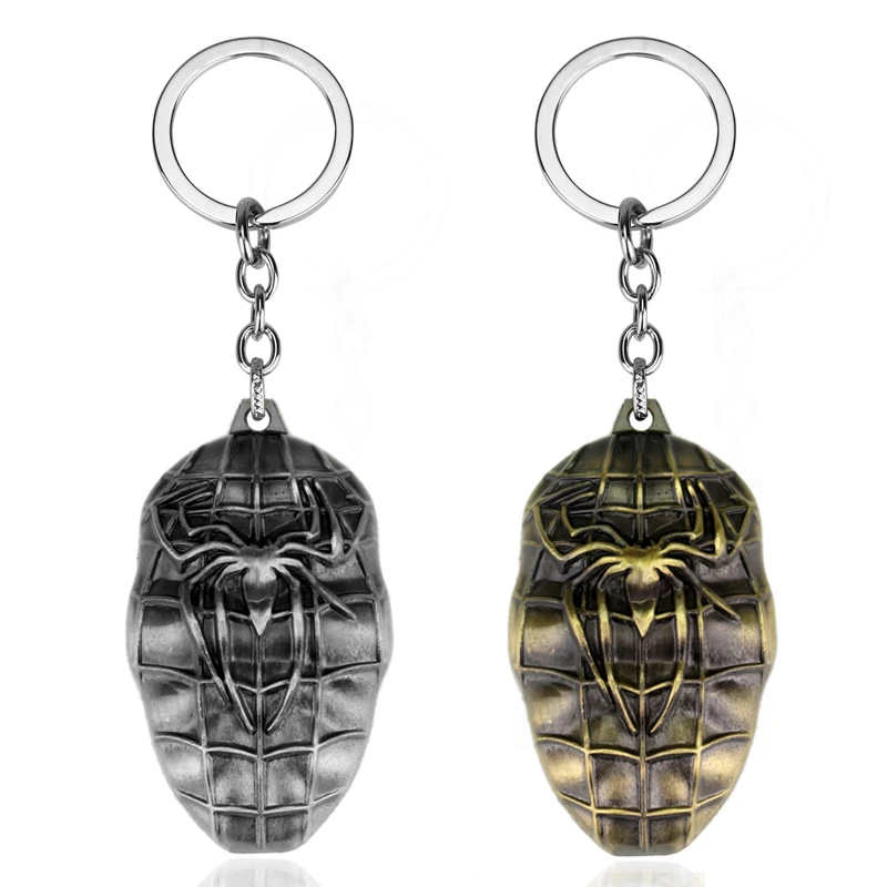 

HOT Sell Movie 3D DC Comic Spider-man Keyring Spiderman Mask Keychain Metal Toy Pendant Key Chain Statement Jewelry souvenirs