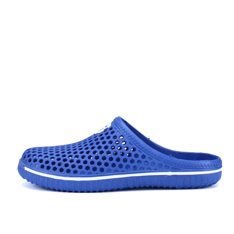 Унисекс; Размеры 35-44; очень легкие мужские пляжные тапочки; летние дышащие удобные тапочки; обувь для воды - Цвет: Синий