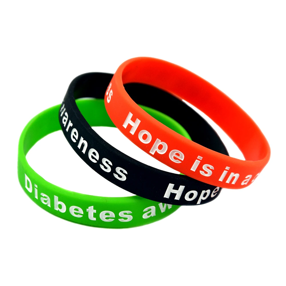 1 шт. силиконовый браслет для информирования о диабете надпись Hope is in a Cure взрослый