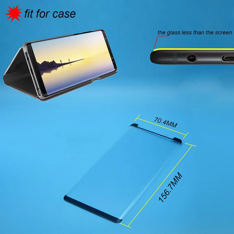 Защита экрана для Samsung Galaxy Note8 S8 S9 Plus 9H 3D изогнутая защитная пленка стеклянный