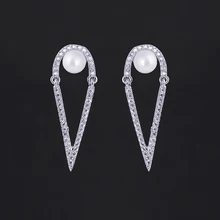 Brincos 2018 New Special Design Earrings For Women Hollow Spike Shape Shell Pearl Stud Earrings For Wedding Dress Party Jewelry