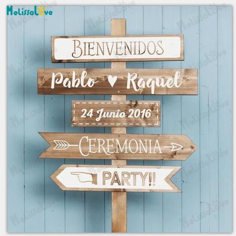 Bienvenidos Name And Date Ceremonia Party Spanish Wedding Board