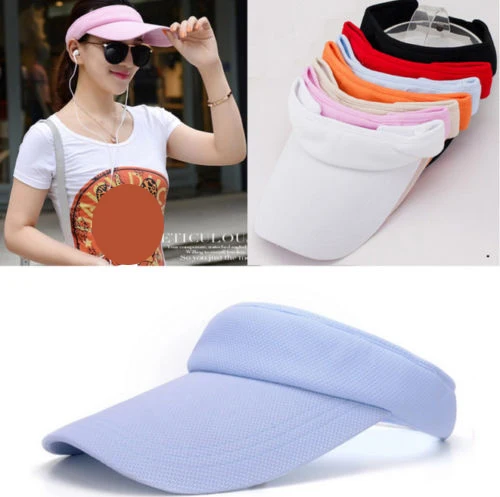 

Summer 1pc Women Men Outdoor Wide Brim Sun Visor Golf Tennis Hat Adjustable Sports Headband Beach sun Cap