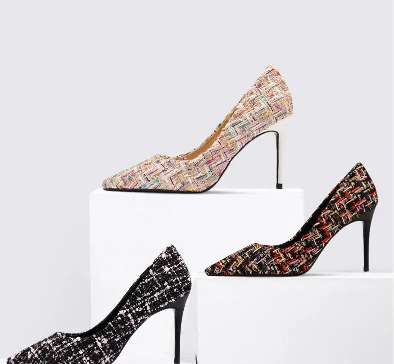

New high heeled shoes in autumn and winter, women's shoes with high heels and women's singles.