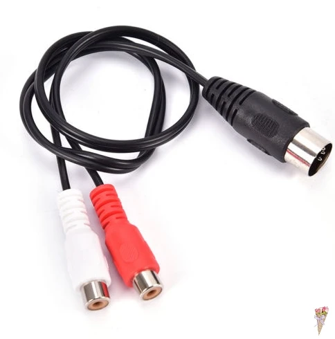 MIDI DIN 5P Male to 2 RCA Phono Female Socket Jack MF Audio Cable 0.5M MIDI DIN 5P Male to 2 RCA Phono Female Socket Jack MF Audio Cable 0.5M