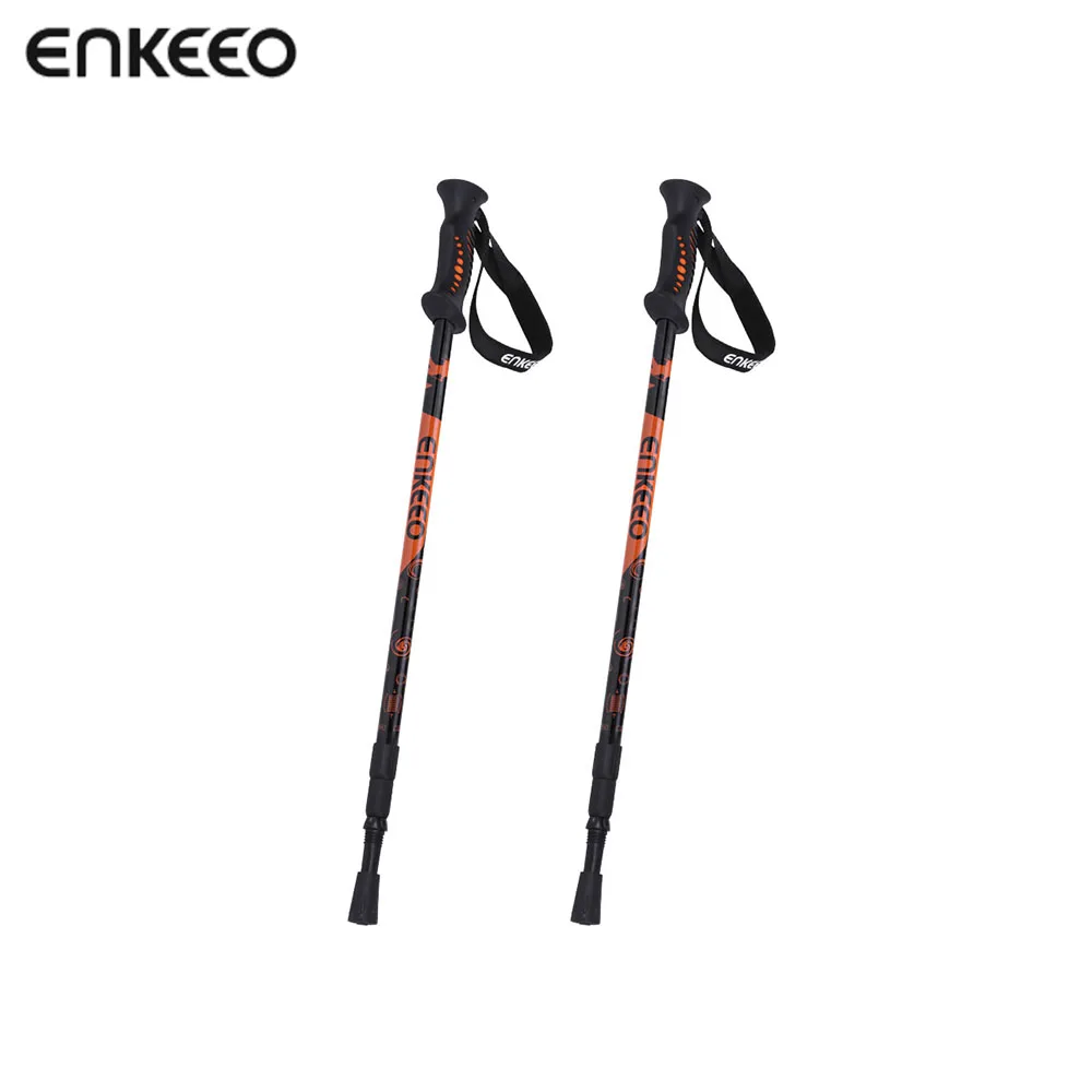 Enkeeo 2 Pack Trekking Poles Comfortable Hand Grips Adjustable Wrist