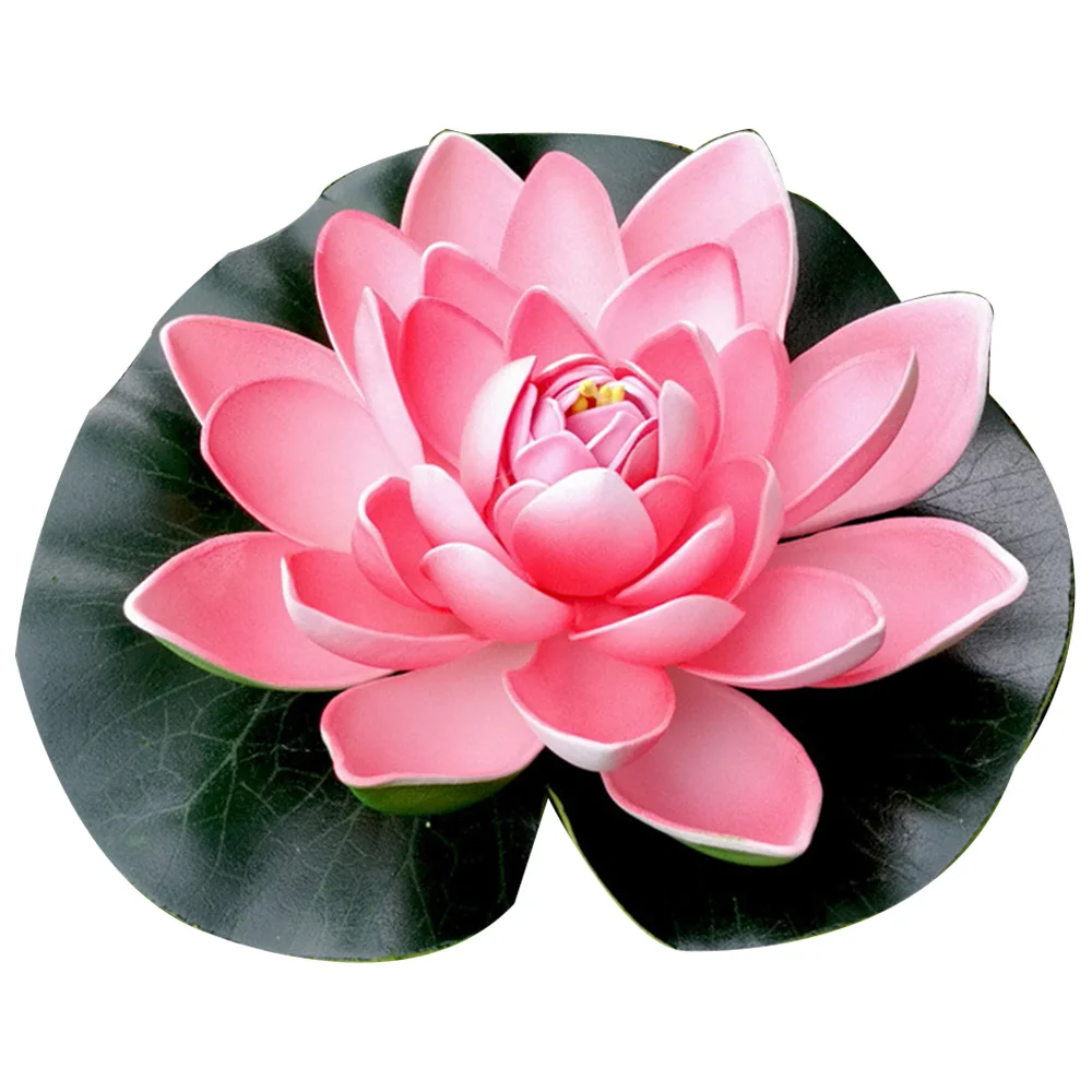 Реалистичное искусственное моделирование лотоса плавающий цветок декоративный бассейн пруд растение орнамент домашний сад Декор - Цвет: light pink