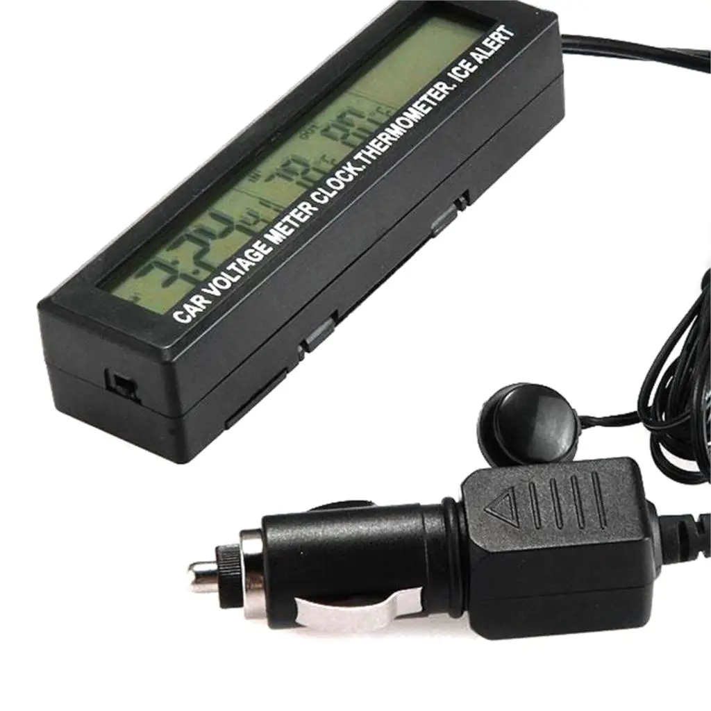 

New Arrival Durable Car Back Light LCD Display Clock Voltmeter Thermometer Monitor 3-in-1