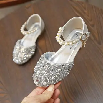 

New Crystal Sandals Girls Shiny Summer Shoes Children Beach Sandals For Girls Princess Shoes Kids Size 26-36