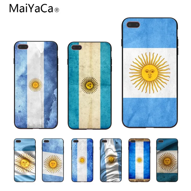 MaiYaCa флаг Аргентины для iPhone 4 SE 5C 5S 6S 7 8 Plus X XR XS MAX Samsung черный мягкий чехол телефона