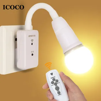 

ICOCO Intelligent LED Remote Control Lights Bedroom Bedside Lamp Wall Socket Plug Night Light+Switch Time Setting Flexible Tube