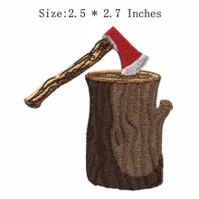 Деревянная и топор вышивка патч 2," широкий Железный патч/Заказная заплата/патч логотип