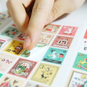 

MQStyle 4Sheets/Pack New Francoise Theme Paper Stamp Sticker Diary Decorative Stickers Affixed H0198